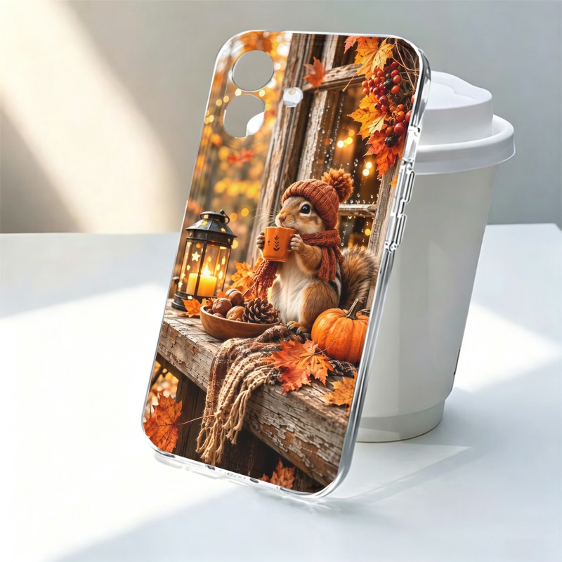 Phone Cases For Iphone 16 - Casing Ponsel Silikon Motif Tupai Kartun